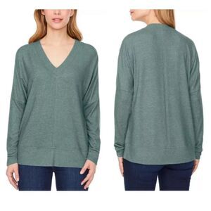 BUFFALO DAVID BITTON Sage Mix Super Soft Cozy V-Neck Long Sleeve Sweater- XL NWT